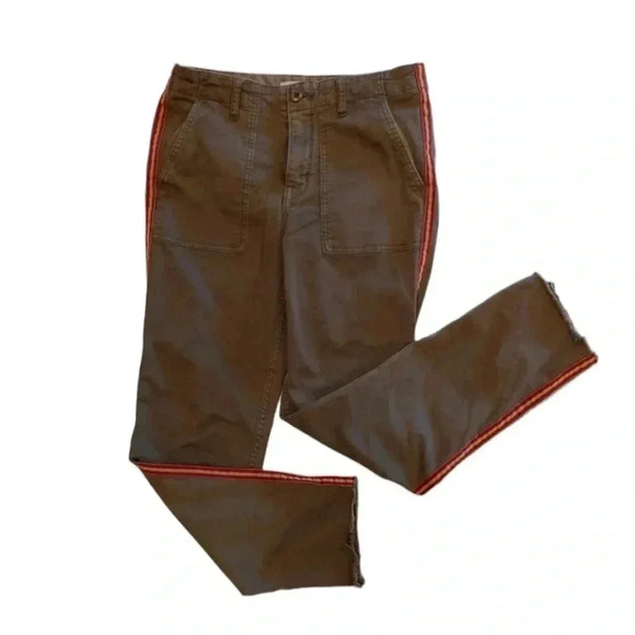 Velvet By Graham &  Spencer Khaki Green Raw Hem Straight Leg Size 4 - Picture 7 of 10